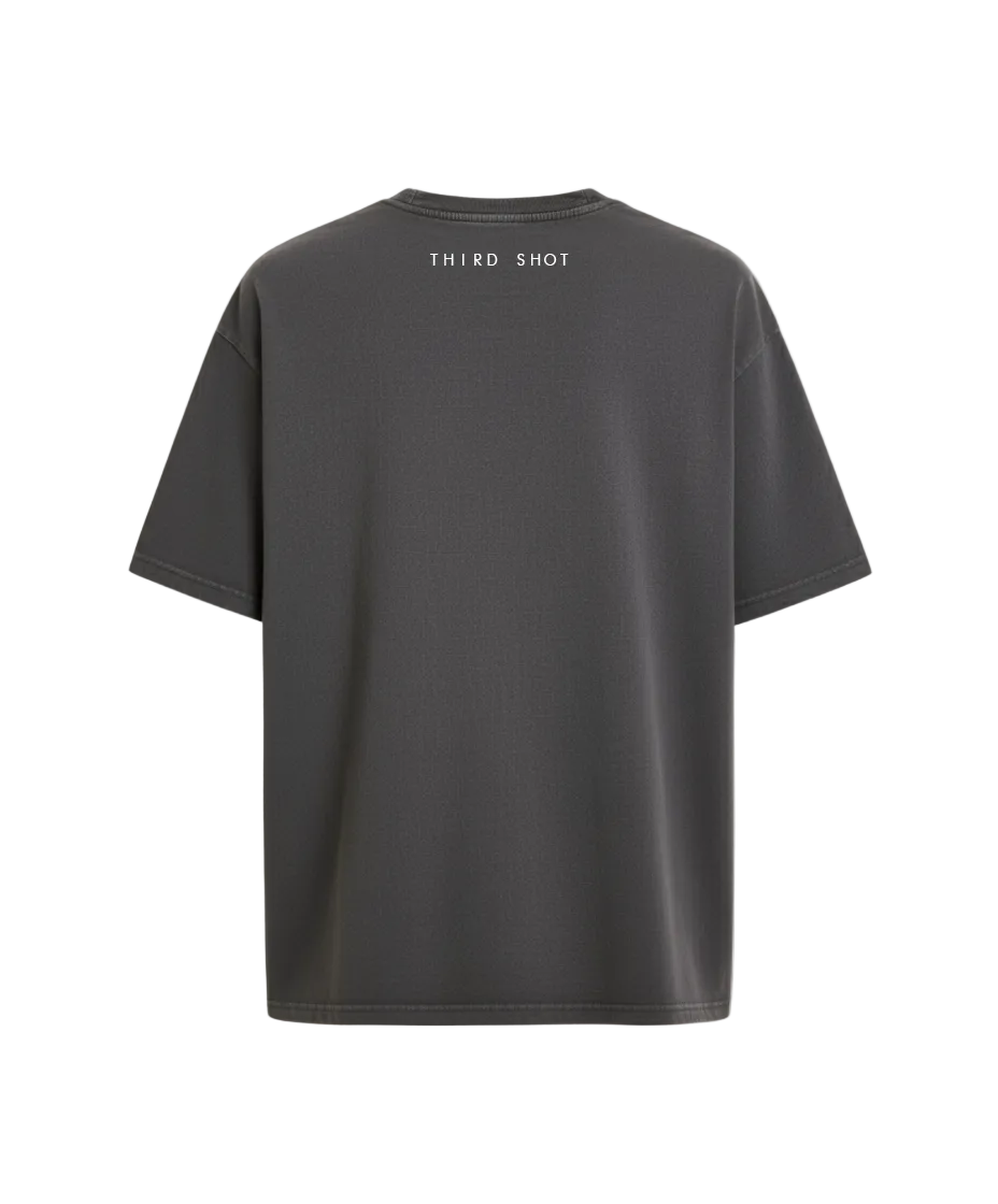 Third Shot Heavy Vintage Court T-Shirt in black – back print padel T-shirt for off-court style