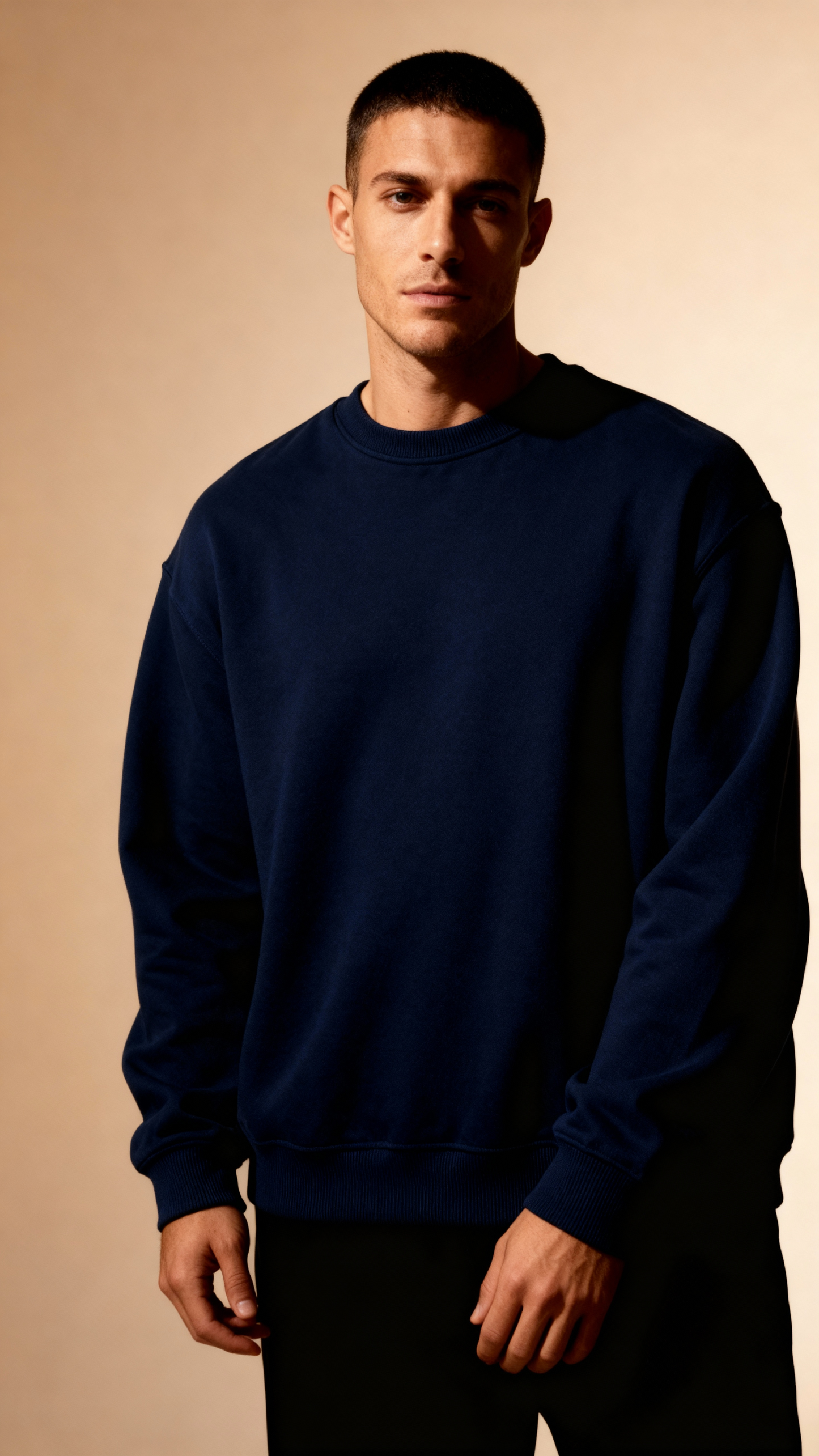 Third Shot Club Oversized Crew - Cream / Navy