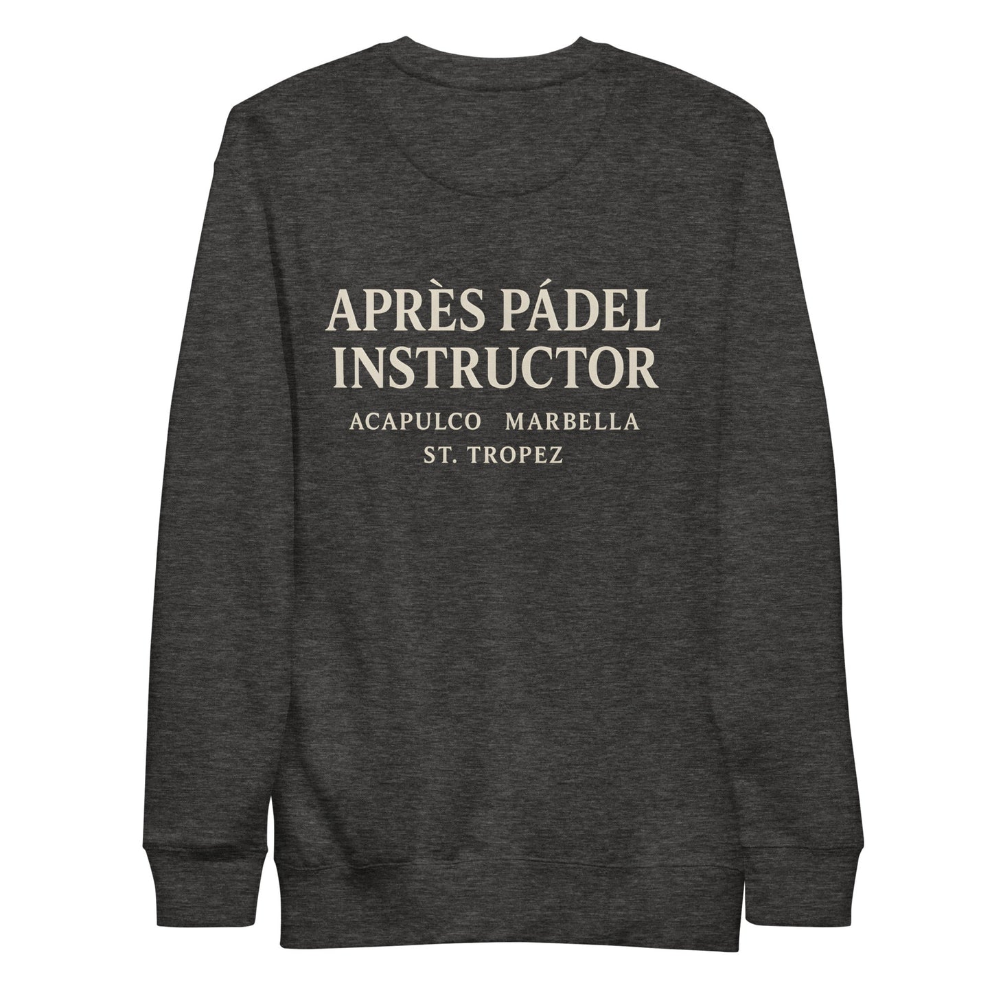 Après Padel Sweatshirt – unisex padel sweatshirt, flat lay | Corcuera Padel Club