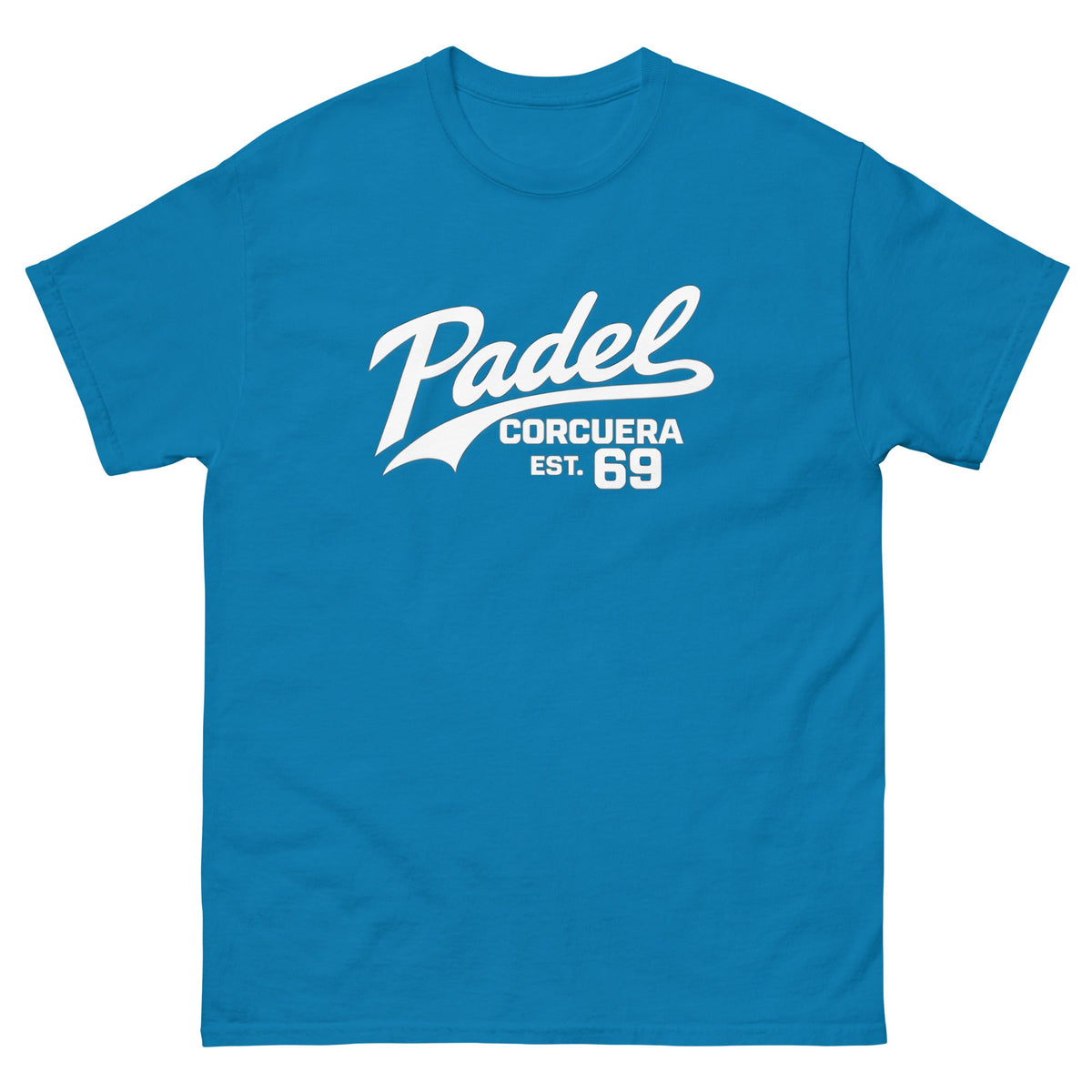Autograph Originals 1969 Retro Padel T-Shirt – gold unisex heritage padel tee, flat lay | Corcuera Padel Club