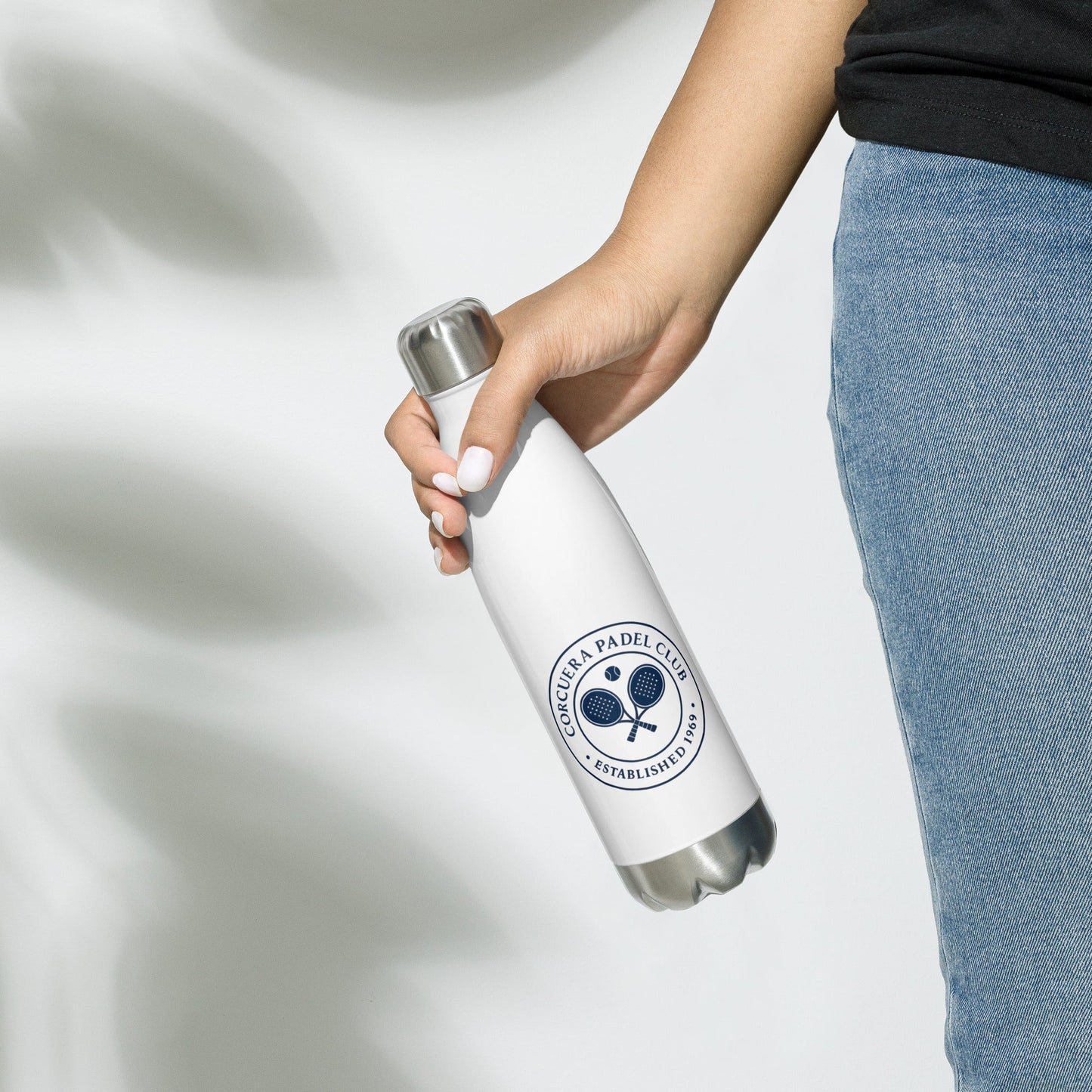 Corcuera Padel Water Bottle 500ml – insulated padel water bottle, side view | Corcuera Padel Club