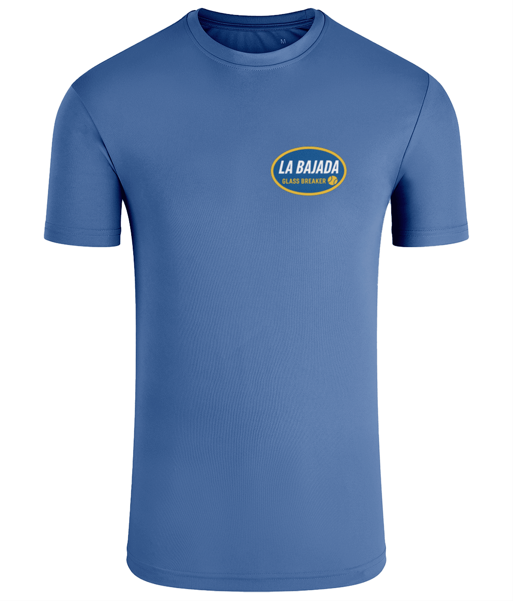 La Bajada Padel Performance T-Shirt — Men's – men's padel performance tee, styled shot | Corcuera Padel Club