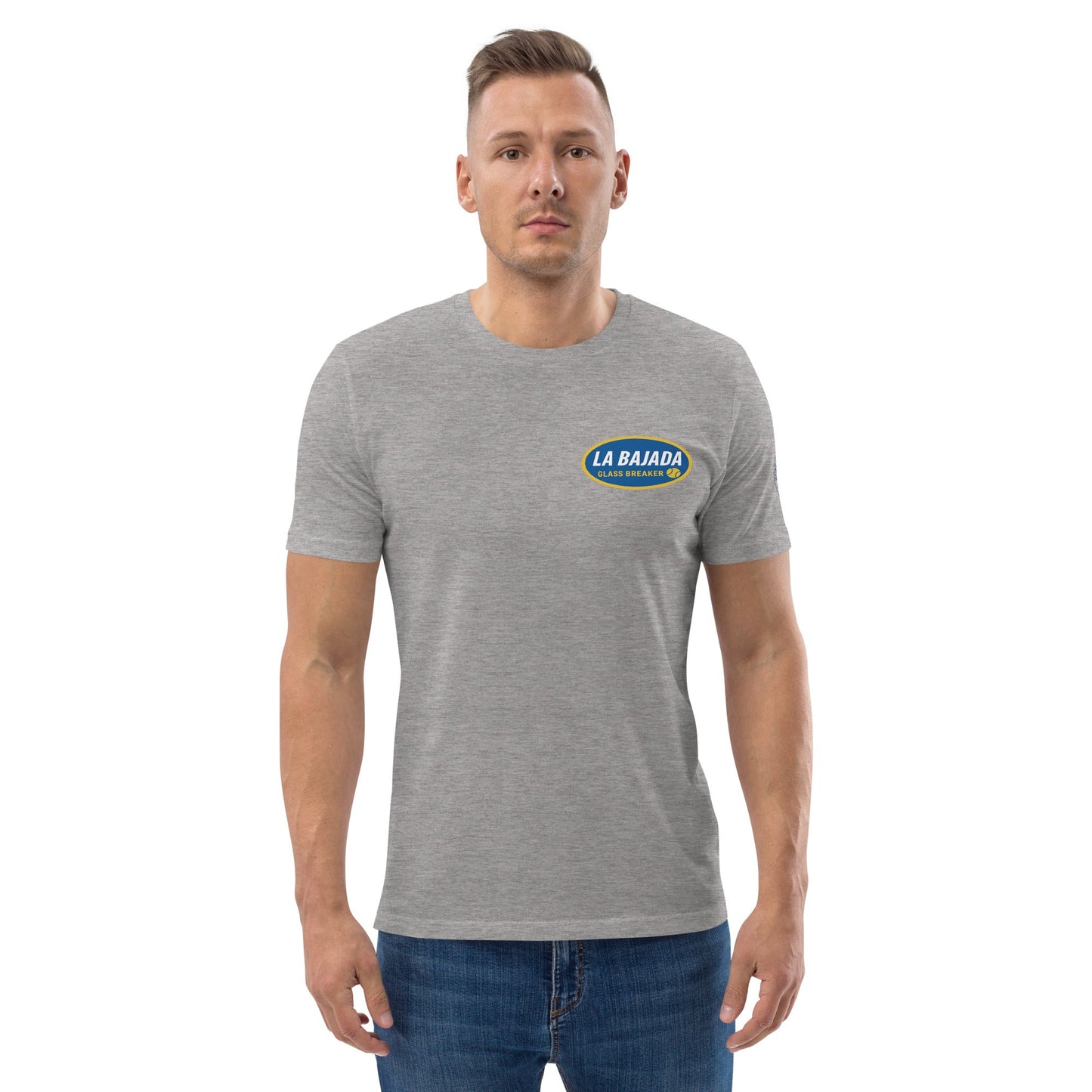 La Bajada Padel T-Shirt – men's heather grey padel tee, back | Corcuera Padel Club