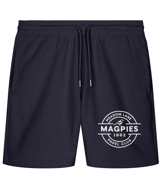 Notts Magpies Padel Club Training Shorts – unisex french navy padel training shorts, front | Corcuera Padel Club