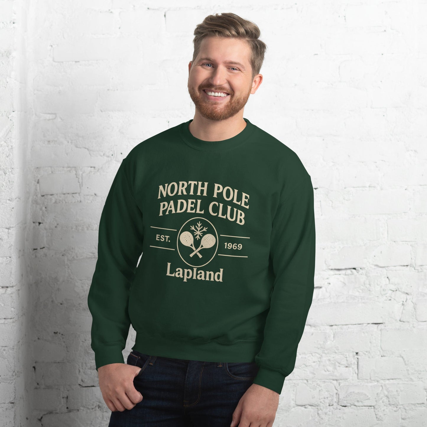 Padel North Pole Christmas Jumper — Unisex Sweatshirt Green - Corcuera Padel Club
