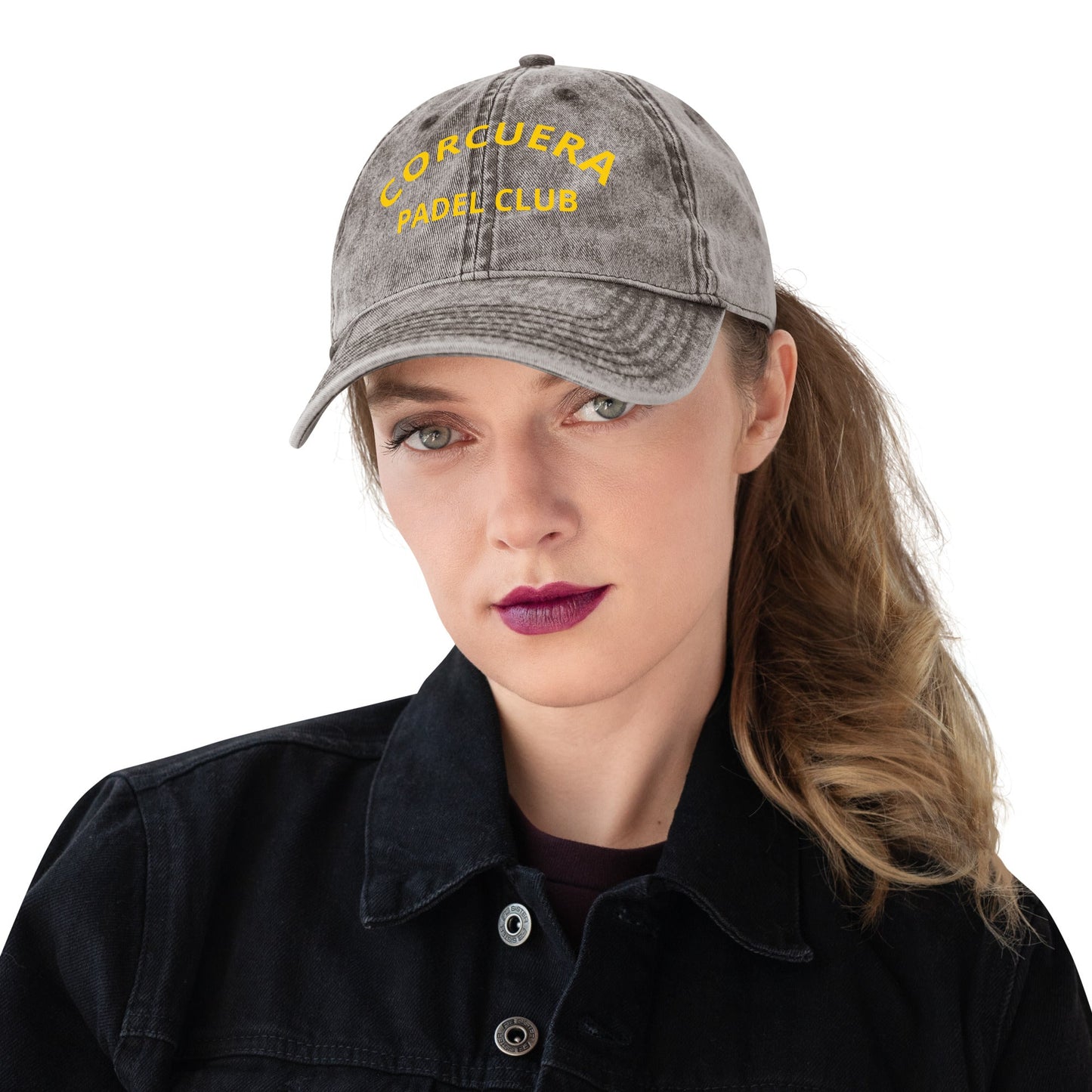 Centre Court Vintage Cotton Twill Cap – padel cap, styled shot | Corcuera Padel Club
