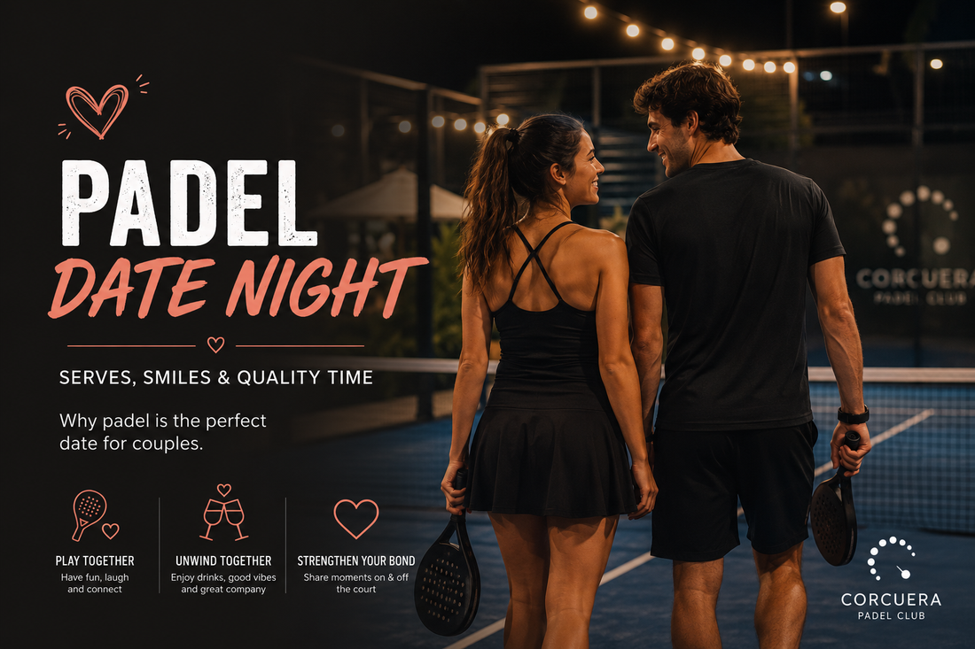 A couple playing padel together on a date night