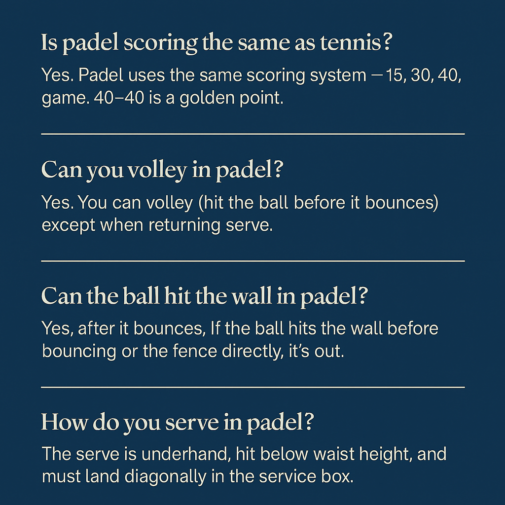 Padel Rules FAQ - Most Asked Questions About Padel Tennis Answered