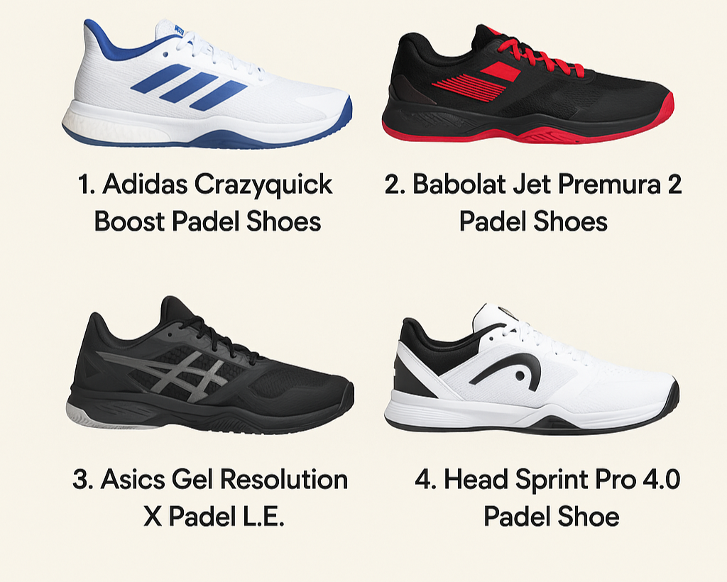 4 pairs of padel trainers image by Corcuera