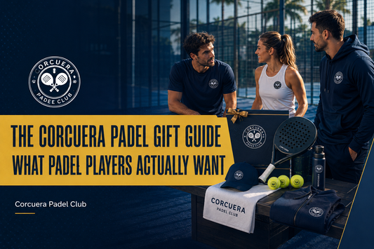 Corcuera padel gift guide — caps, hoodies and court bags for padel players