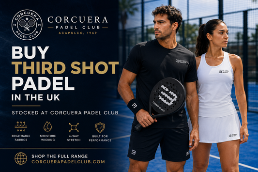 Third Shot padel and pickleball clothing range stocked at Corcuera Padel Club