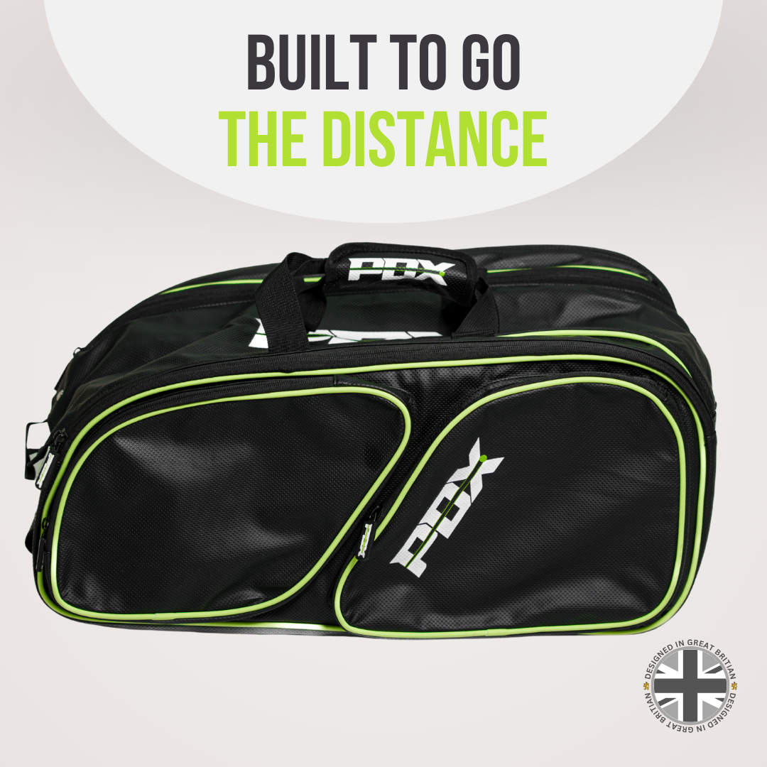 PDX Padel Racket Bag Black & Green | Holds 2-4 Rackets | Backpack Convertible | Thermal Compartment