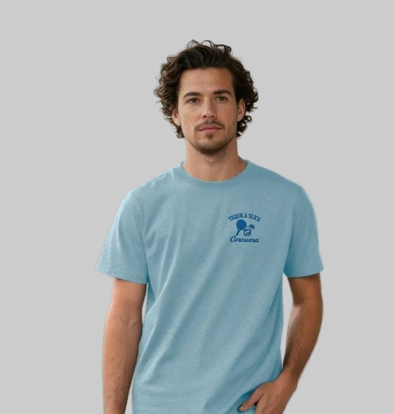 Tequila Slice Recycled Organic Après Padel T-Shirt – player lifestyle image by Corcuera