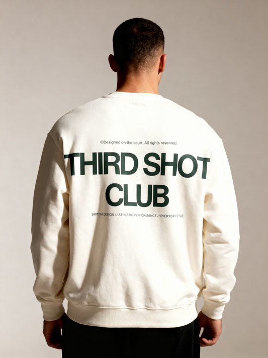 Third Shot Club Oversized Crew - Cream / Navy