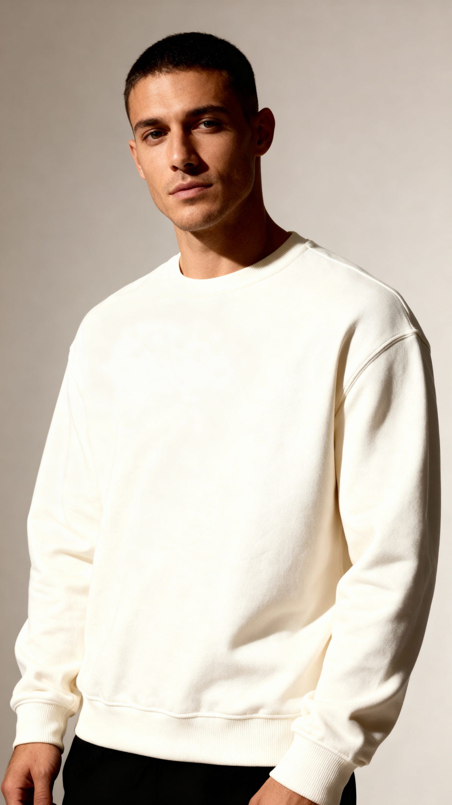 Third Shot Club Oversized Crew - Cream / Navy
