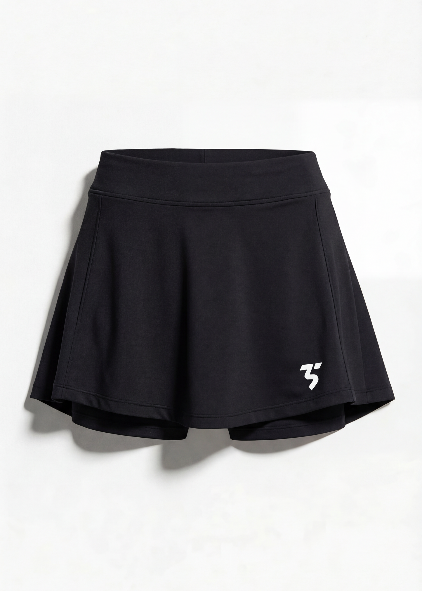 Black skirt with a logo on a white background