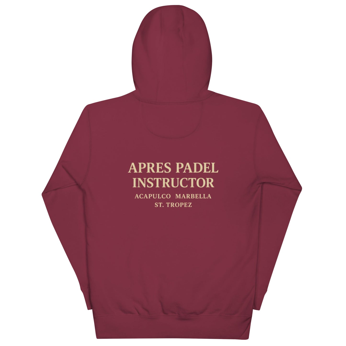 Après Padel Hoodie – unisex padel hoodie, maroon front | Corcuera Padel Club