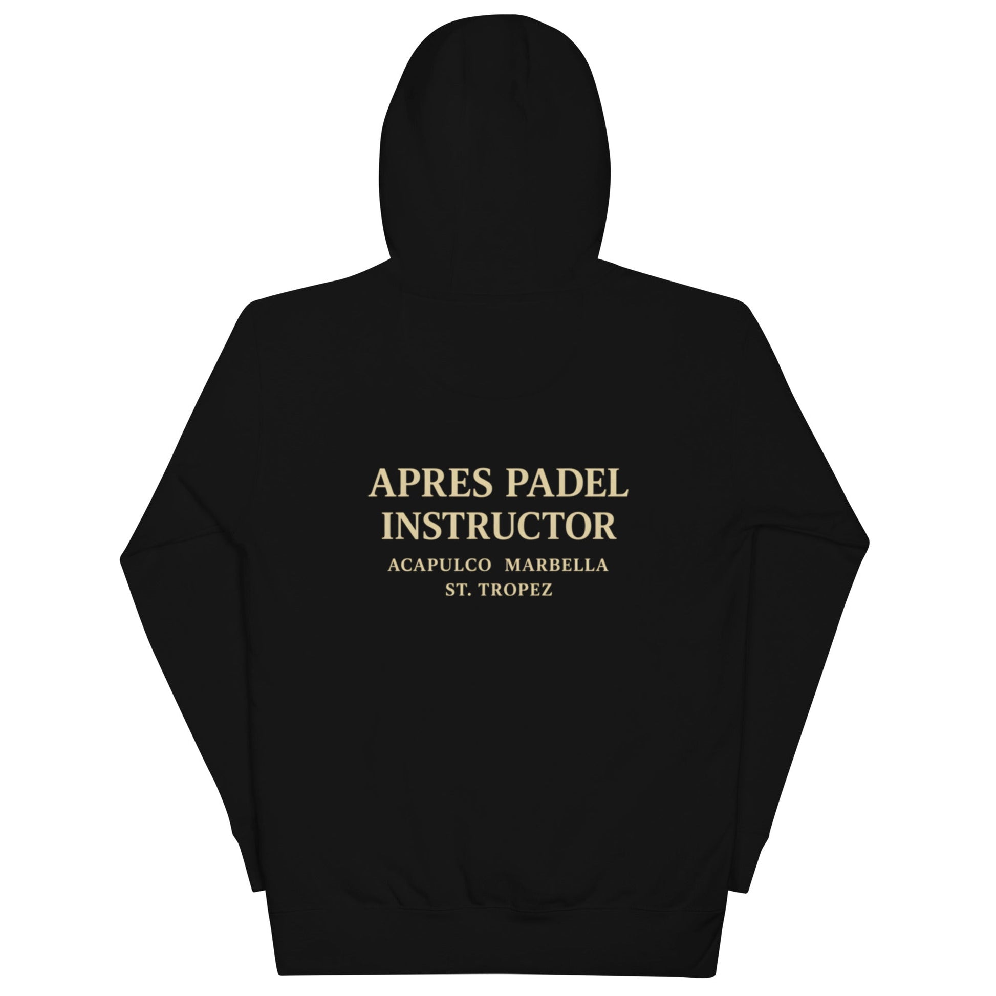 Après Padel Hoodie – unisex padel hoodie, black back | Corcuera Padel Club