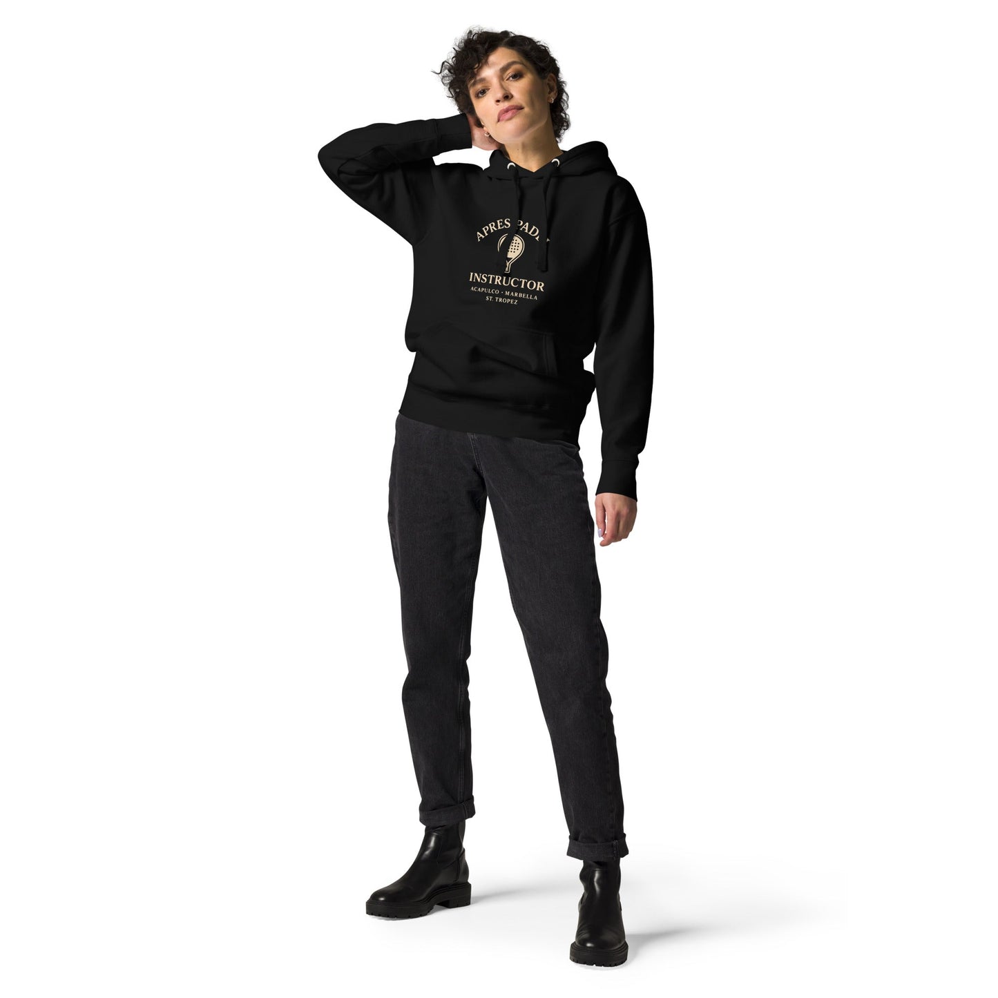 Après Padel Hoodie – unisex padel hoodie, hood detail | Corcuera Padel Club
