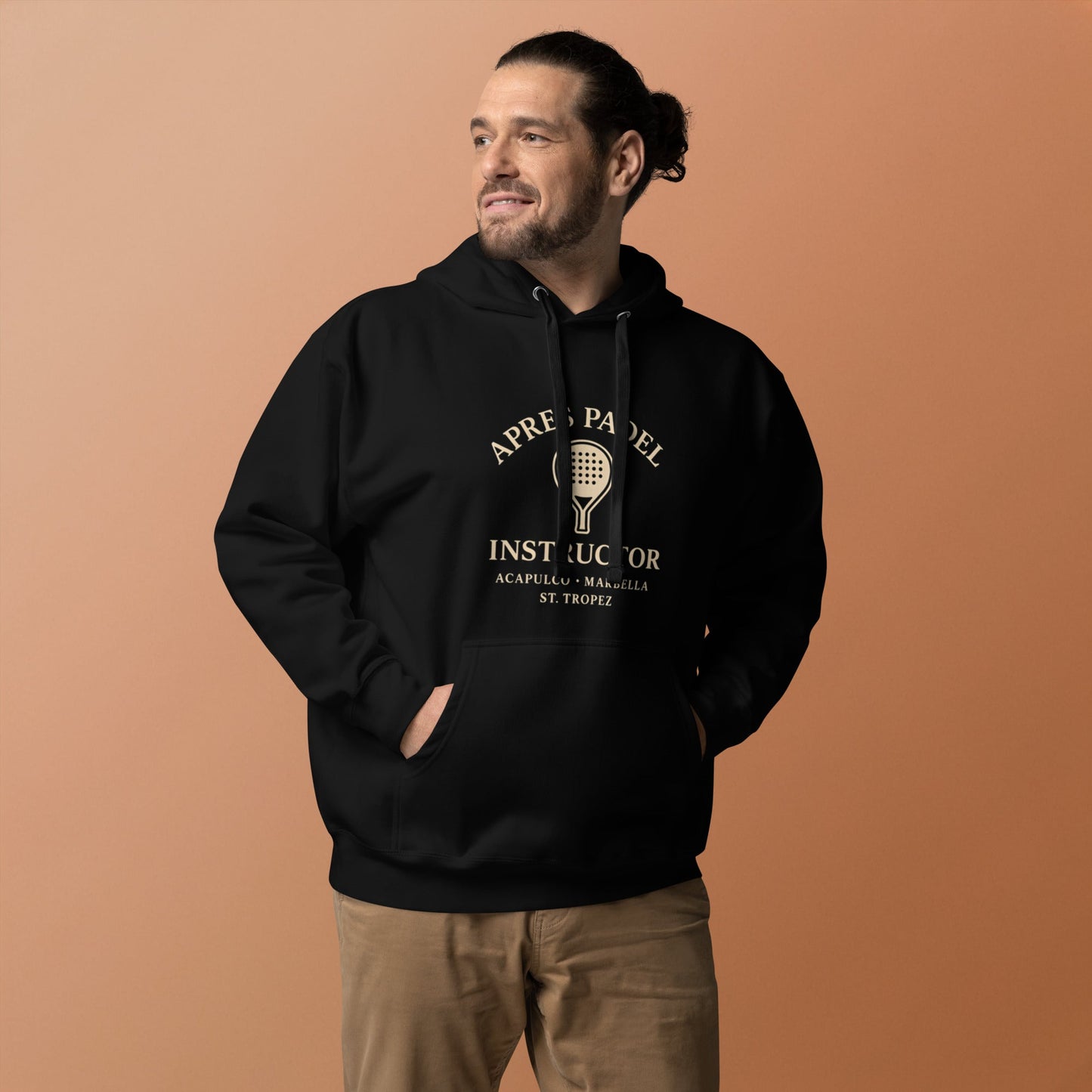 Après Padel Hoodie – unisex padel hoodie, charcoal heather back | Corcuera Padel Club