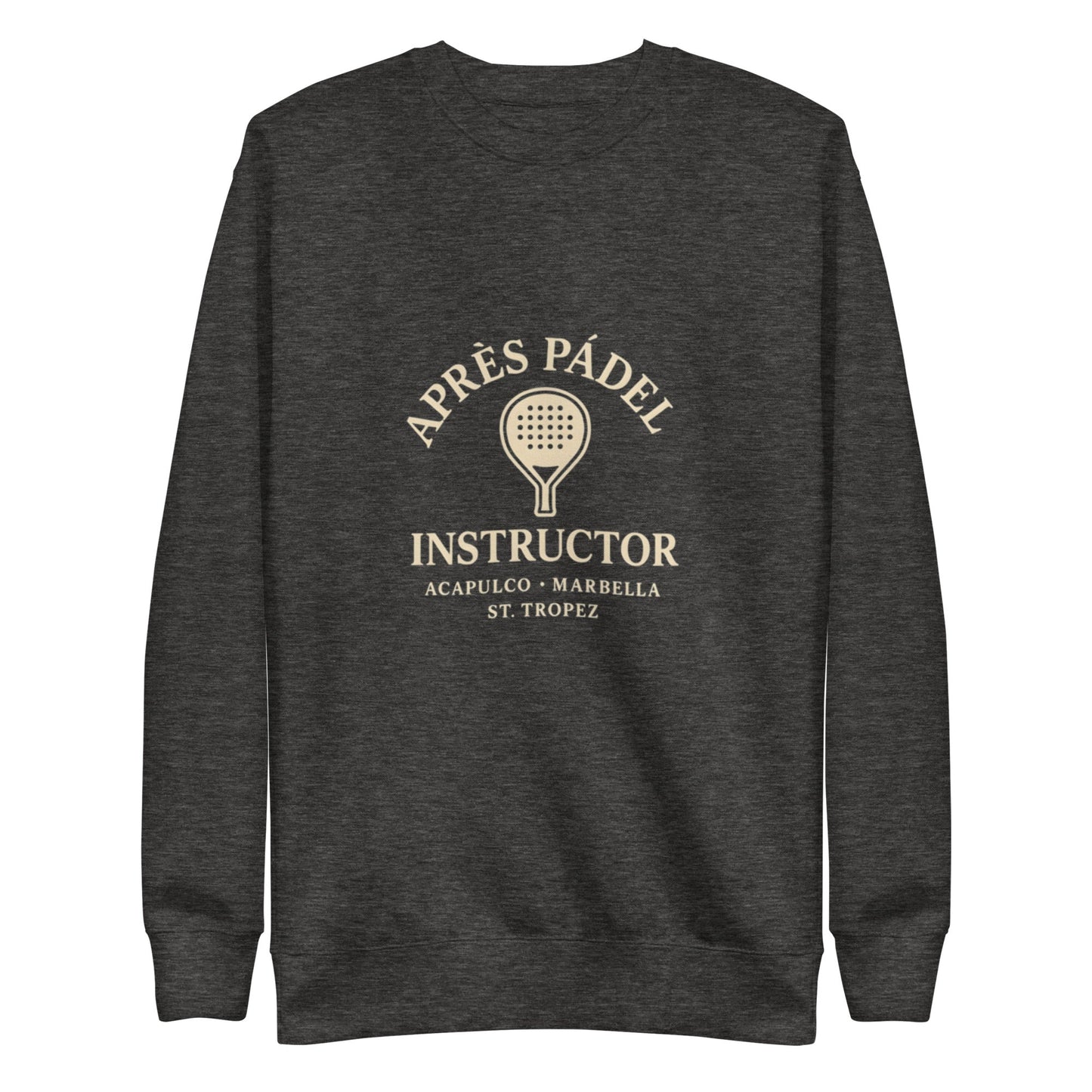 Après Padel Sweatshirt – unisex padel sweatshirt, worn shot | Corcuera Padel Club