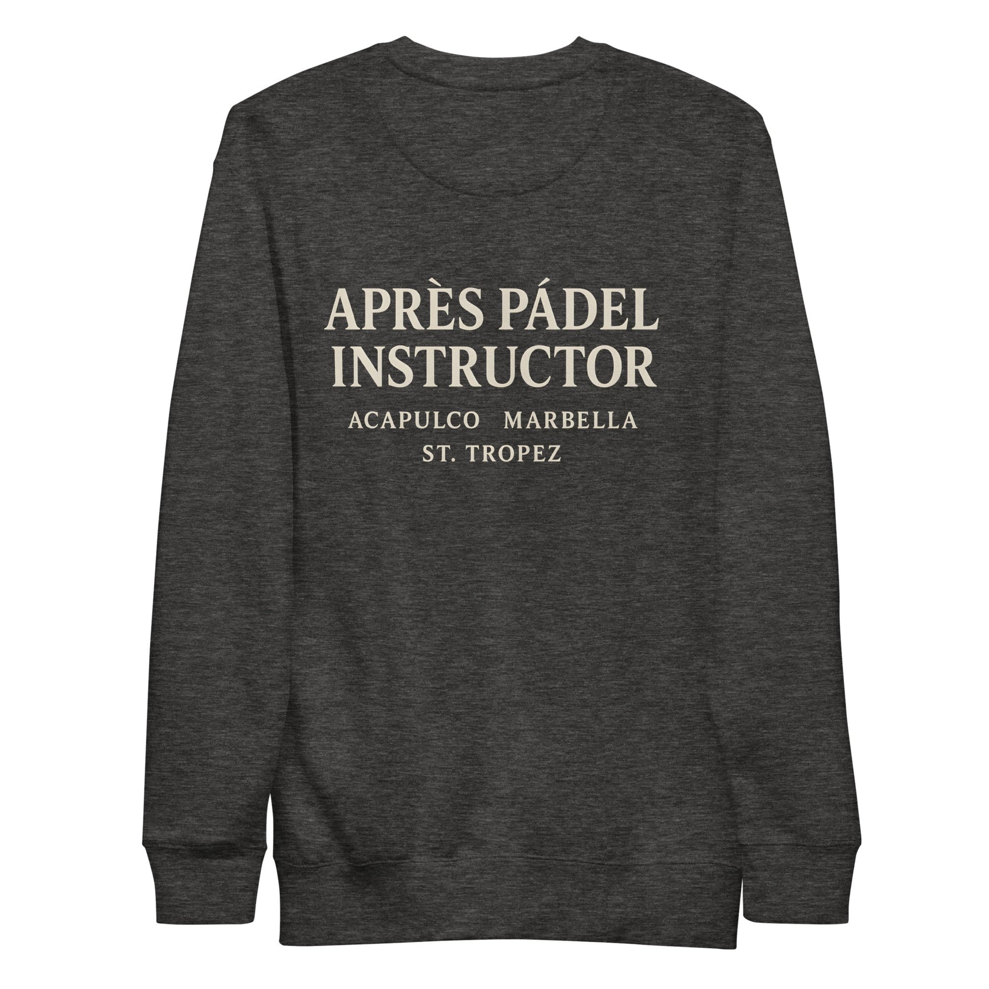 Après Padel Sweatshirt – unisex padel sweatshirt, flat lay | Corcuera Padel Club