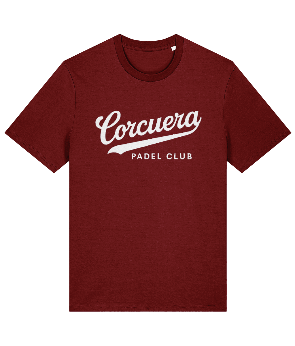 Autograph Originals Retro Baseball Padel T-Shirt – unisex bubble pink padel tee, front | Corcuera Padel Club