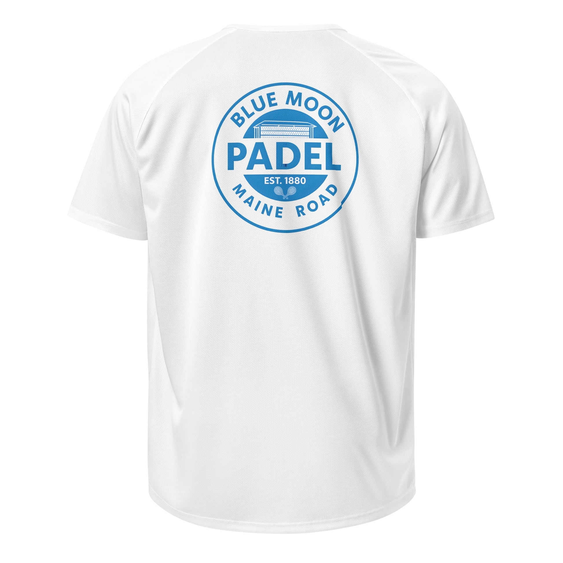 Blue Moon Padel Kippax Main Road Sports Jersey – unisex padel jersey, worn shot | Corcuera Padel Club
