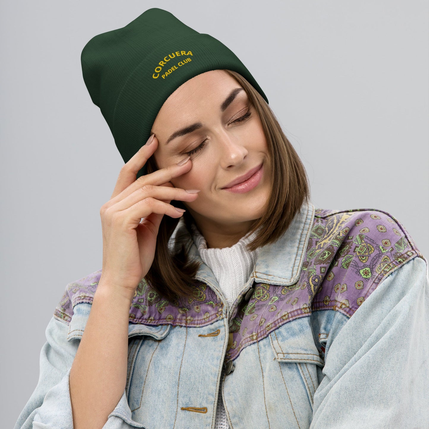 Corcuera Padel Club Embroidered Beanie – gray padel beanie, back | Corcuera Padel Club