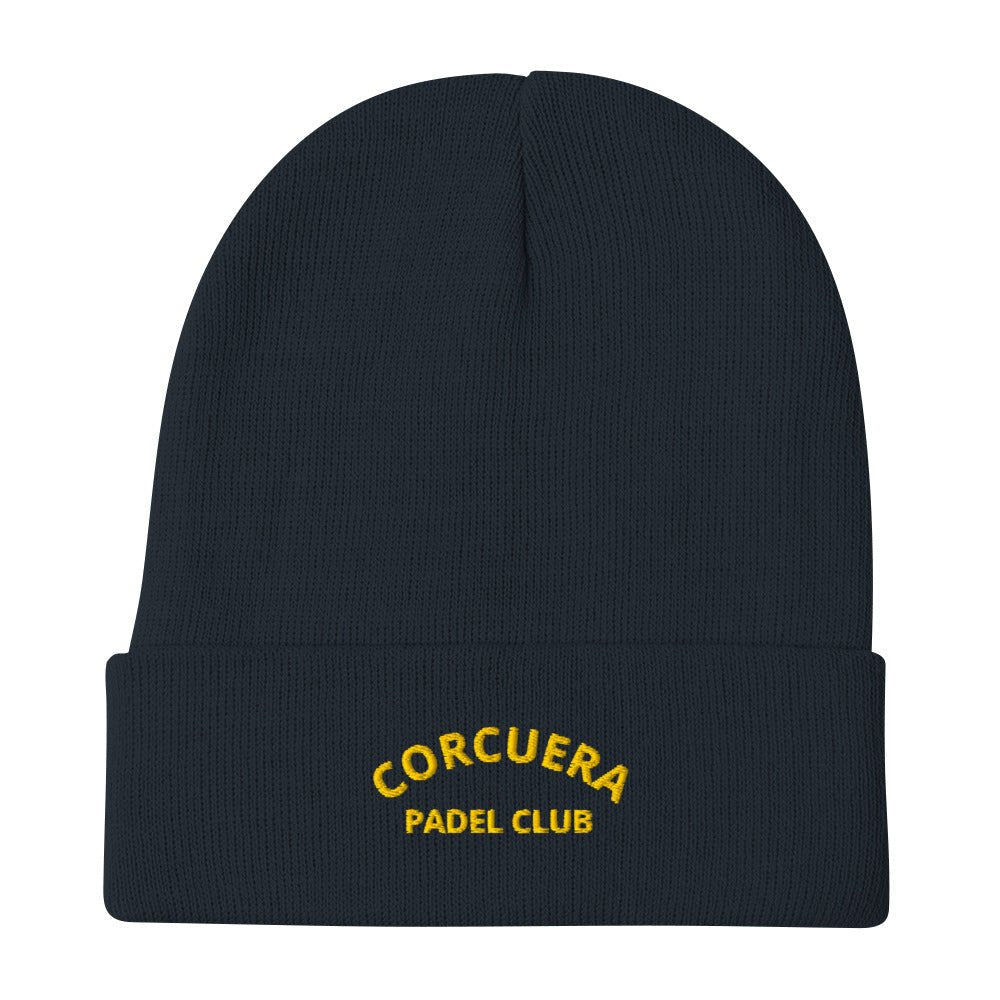 Corcuera Padel Club Embroidered Beanie – navy padel beanie, front | Corcuera Padel Club