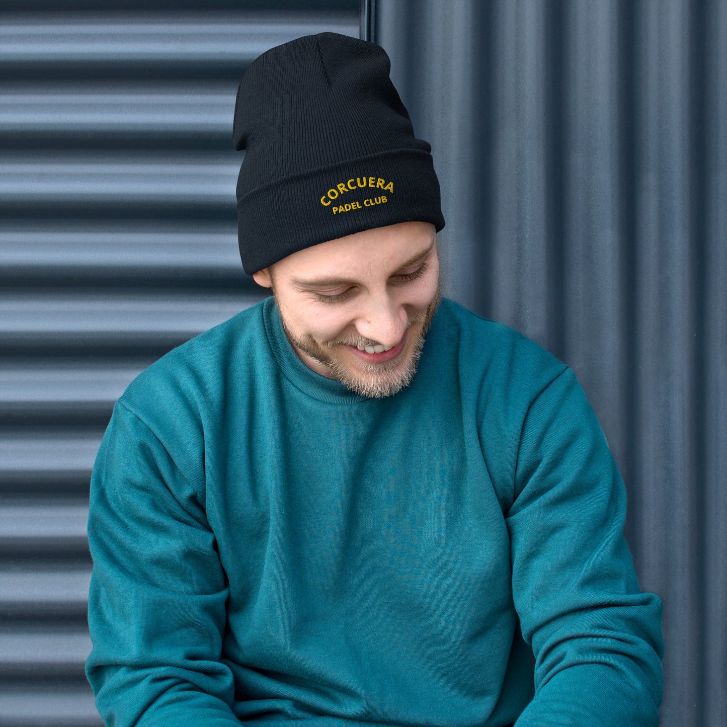 Corcuera Padel Club Embroidered Beanie – dark green padel beanie, back | Corcuera Padel Club
