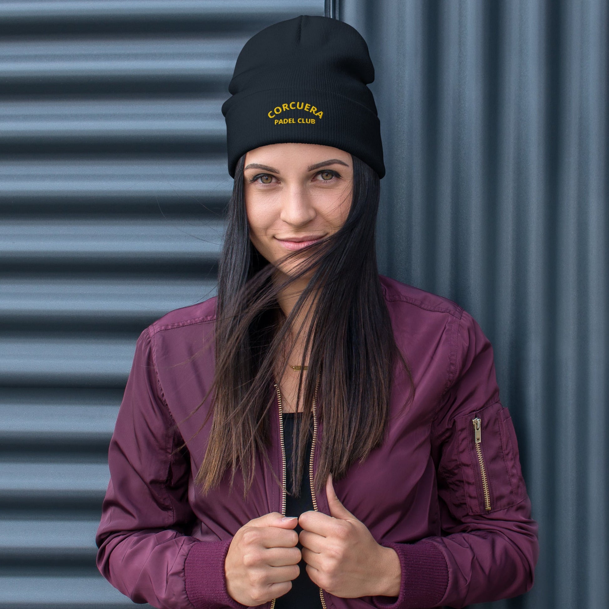 Corcuera Padel Club Embroidered Beanie – red padel beanie, back | Corcuera Padel Club