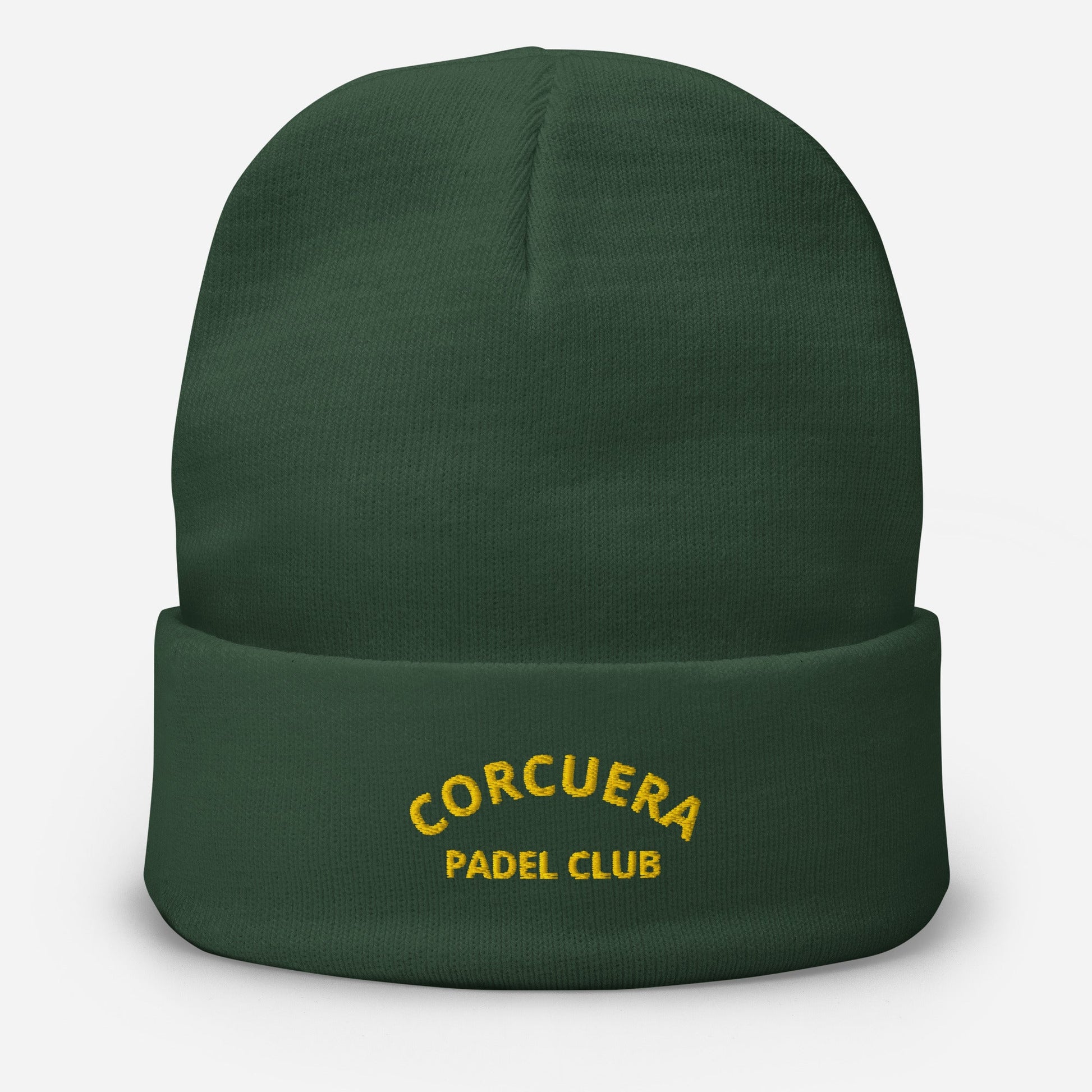 Corcuera Padel Club Embroidered Beanie – padel beanie, styled shot | Corcuera Padel Club