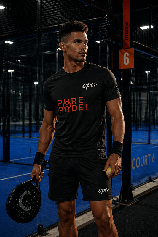 CPC 26 Pure Padel Coaches T-Shirt – unisex royal padel coaching tee, front | Corcuera Padel Club