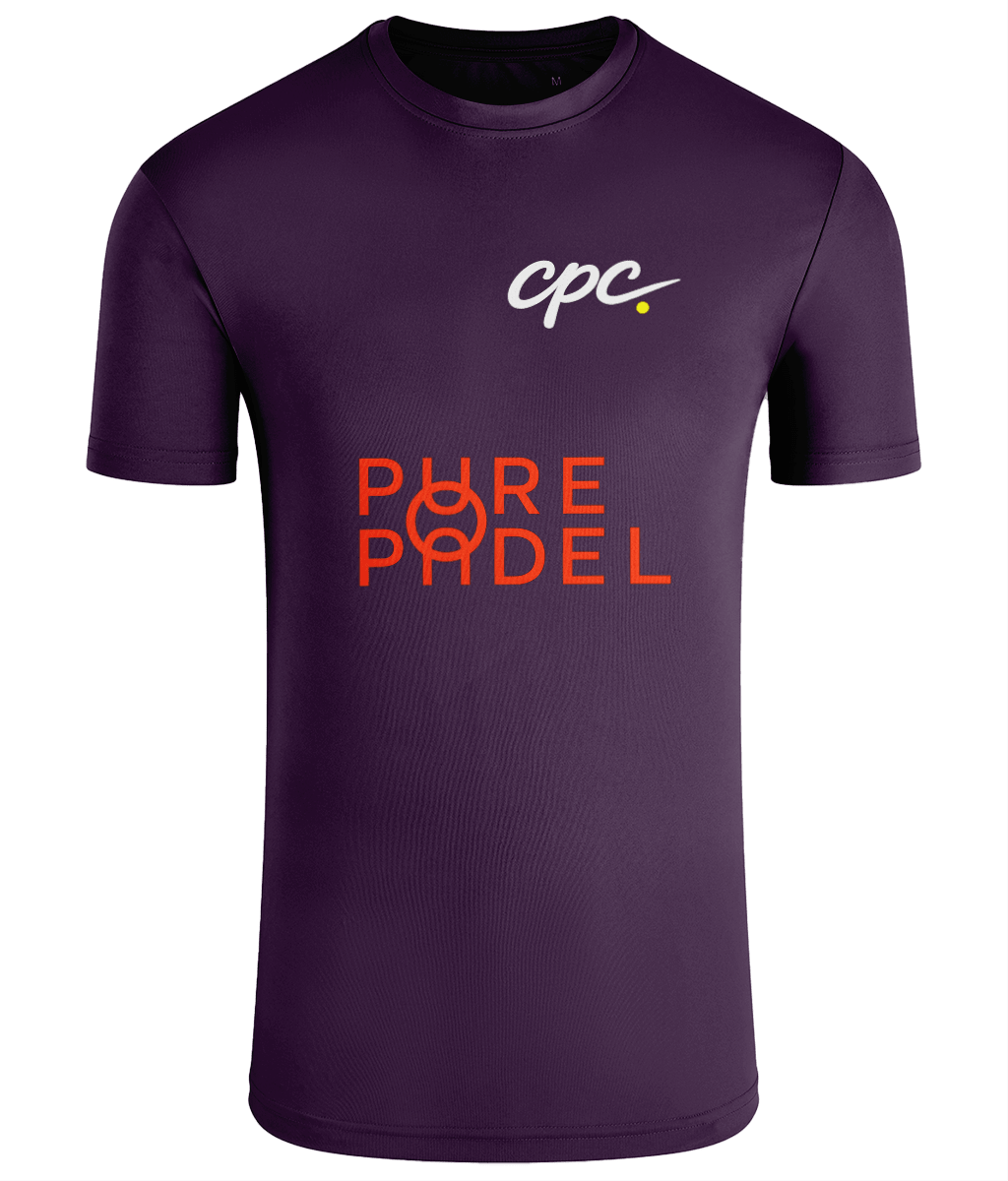 CPC 26 Pure Padel Coaches T-Shirt – unisex sapphire padel tee, front | Corcuera Padel Club