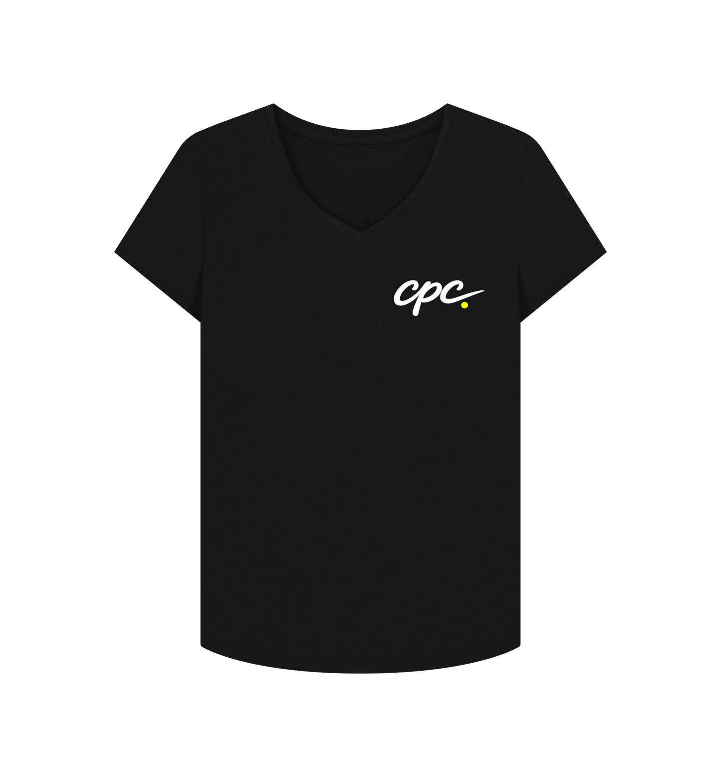 CPC 26 Women's V-Neck Organic Padel T-Shirt – women's organic padel tee, front | Corcuera Padel Club