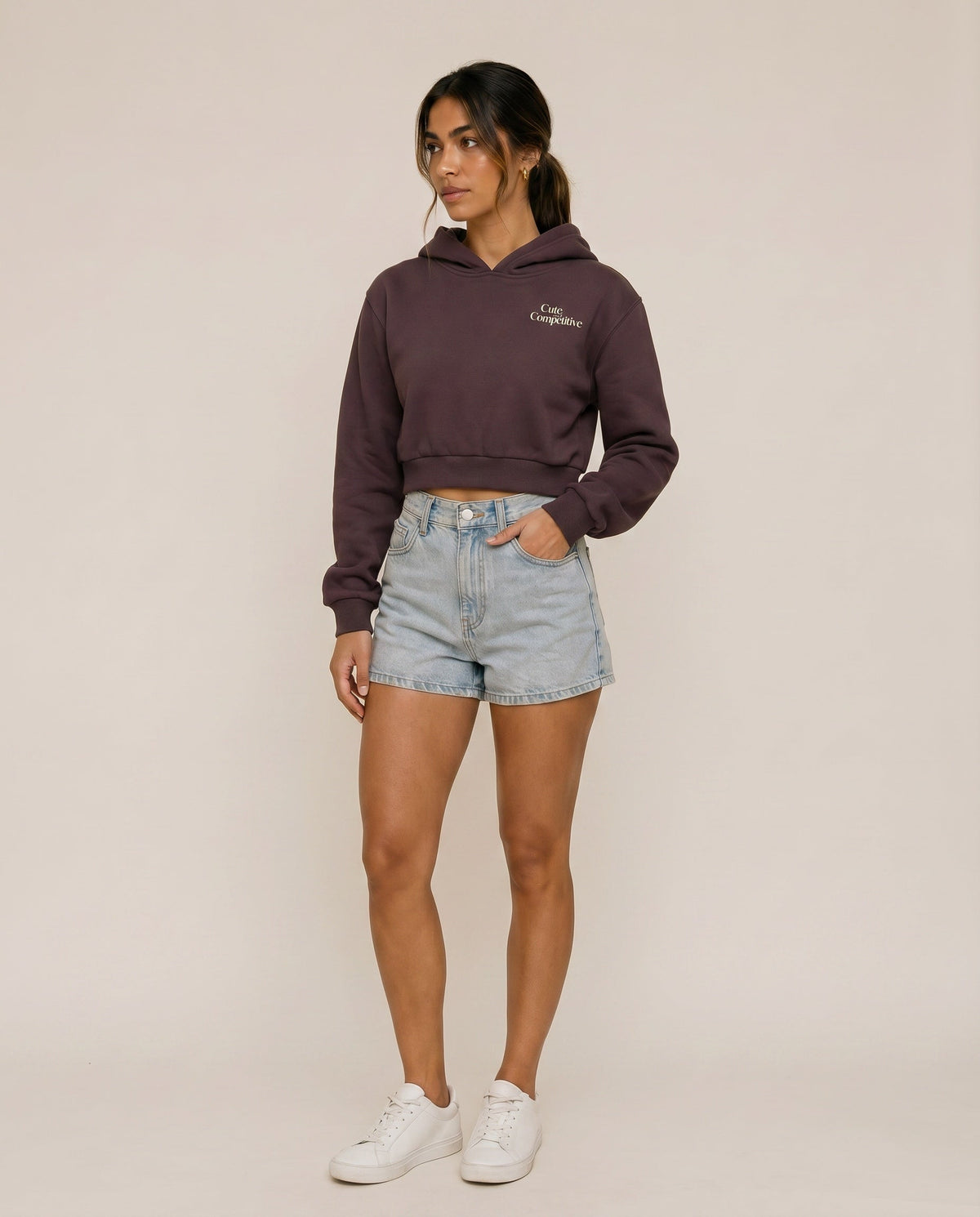 Cute and Competitive Cropped Hoodie