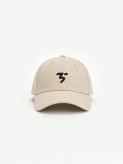 Beige cap with a logo on a white background