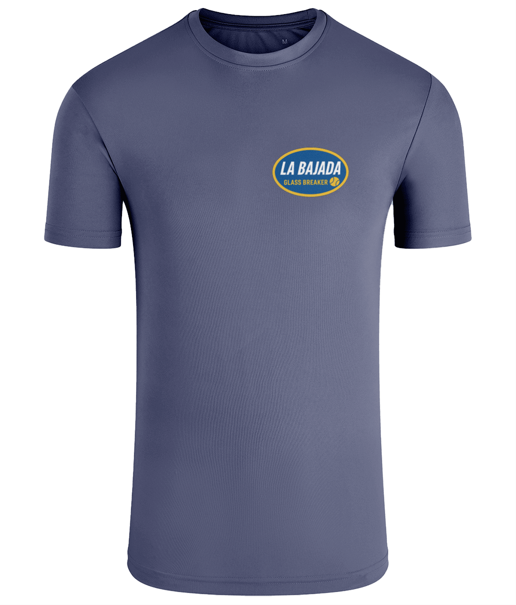 La Bajada Padel Performance T-Shirt — Men's – men's padel performance tee, detail | Corcuera Padel Club