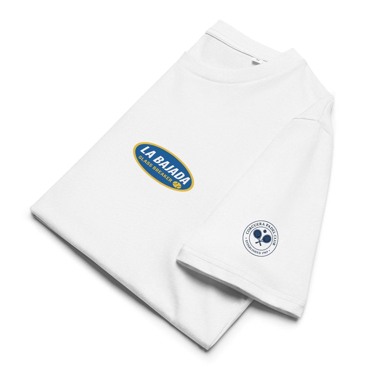 La Bajada Padel T-Shirt World Tour Edition – unisex padel t-shirt, styled shot | Corcuera Padel Club