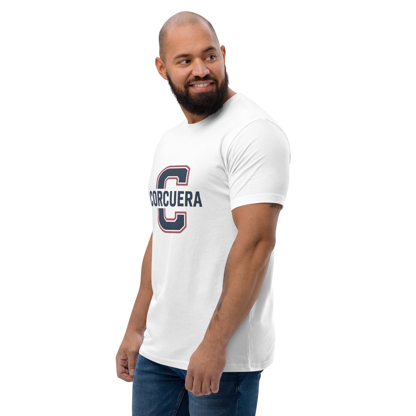 Front view of College Prep Short Sleeve T-Shirt by Corcuera Padel Club – white cotton unisex tee for padel players