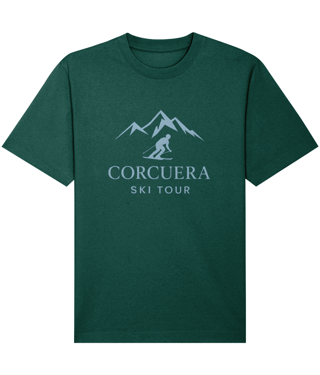 Corcuera Ski Tour Freestyler Heavyweight Organic Cotton T-Shirt – Après Padel Collection Green
