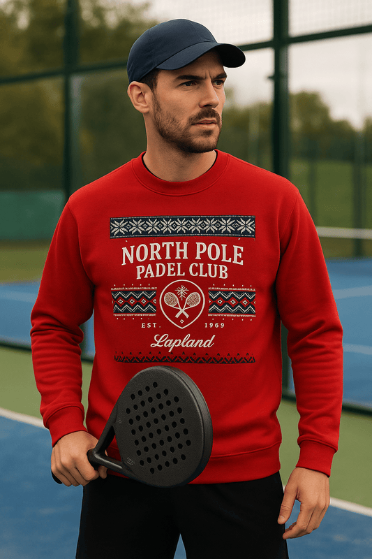 North Pole Padel Club Christmas Jumper — Red Unisex - Corcuera Padel Club
