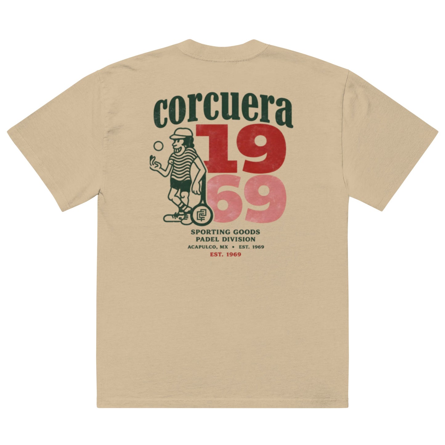 OG Oversized Faded Padel T-Shirt – unisex faded padel tee, back | Corcuera Padel Club