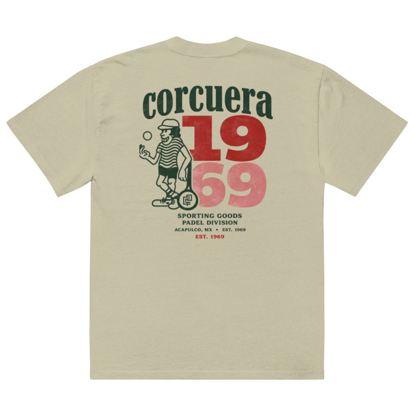 OG Oversized Faded Padel T-Shirt – unisex faded padel tee, alternate angle | Corcuera Padel Club