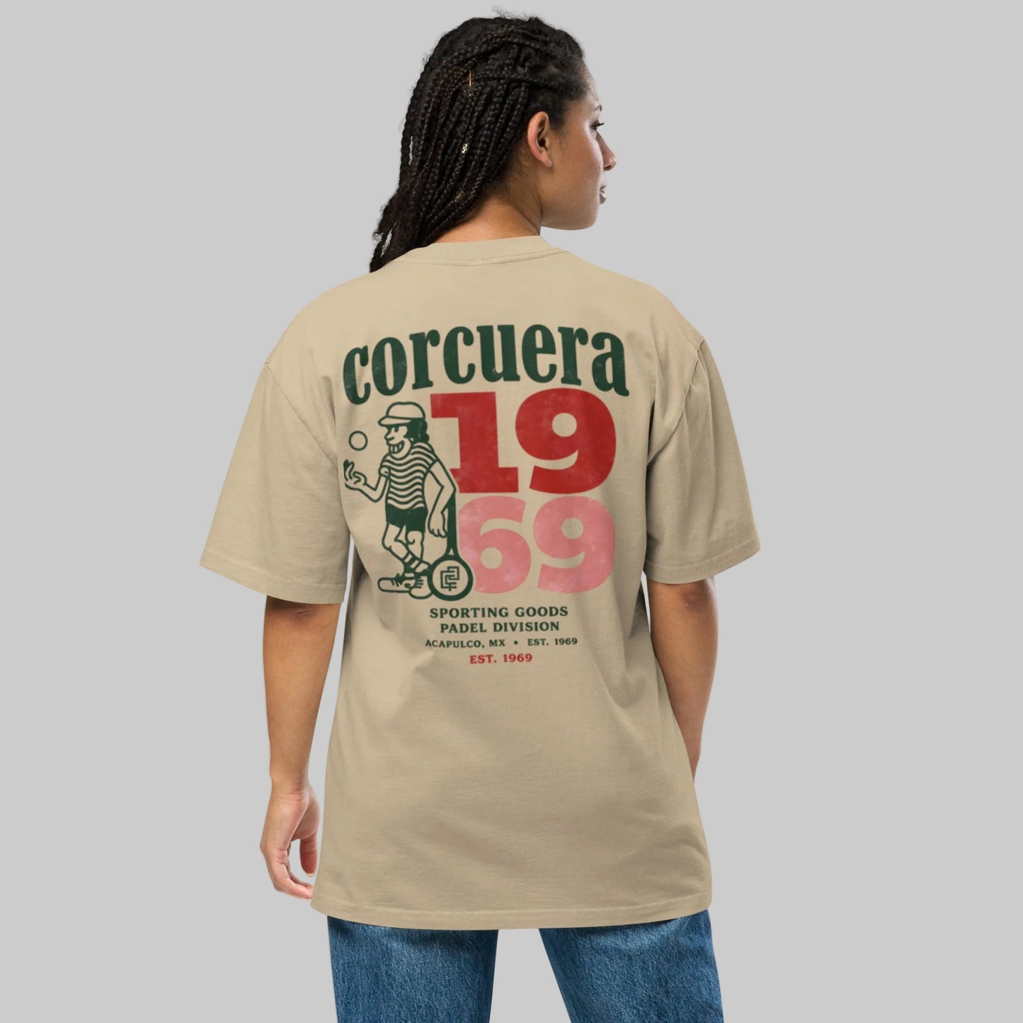 OG Oversized Faded Padel T-Shirt – unisex faded padel tee, worn shot | Corcuera Padel Club
