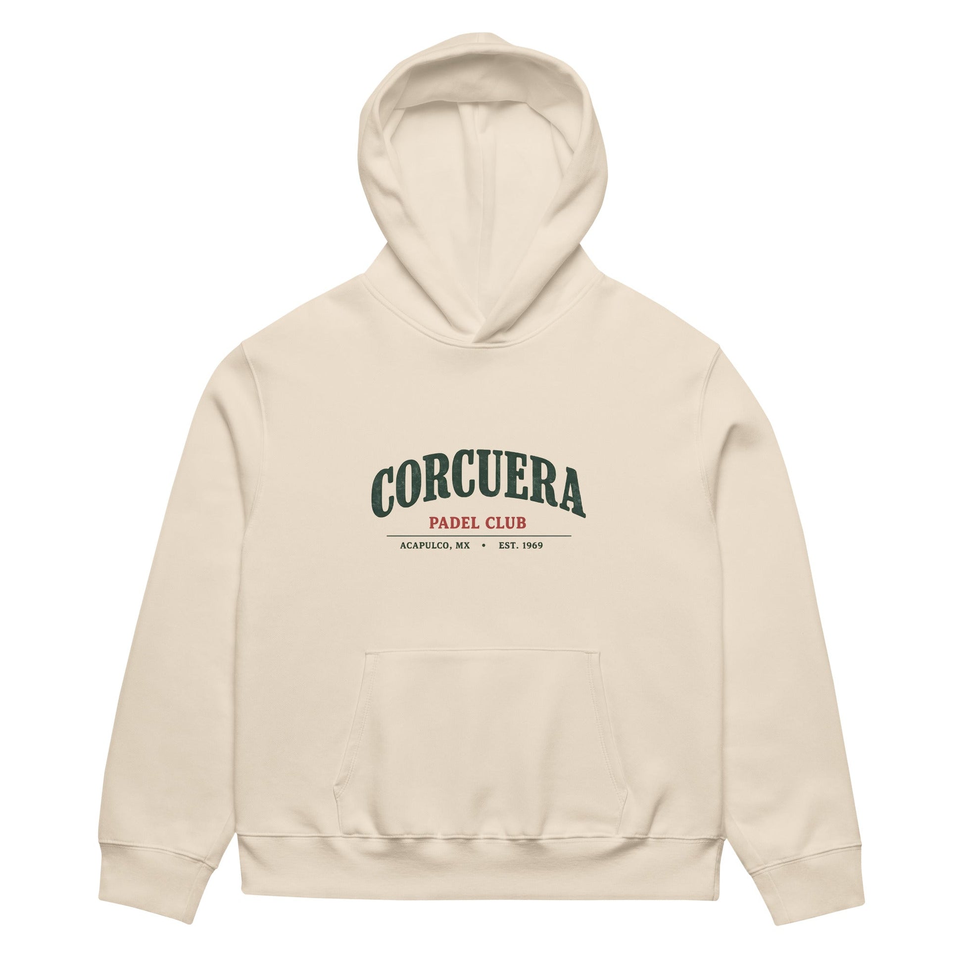 OG Oversized Heavyweight Padel Hoodie – unisex padel hoodie, front | Corcuera Padel Club