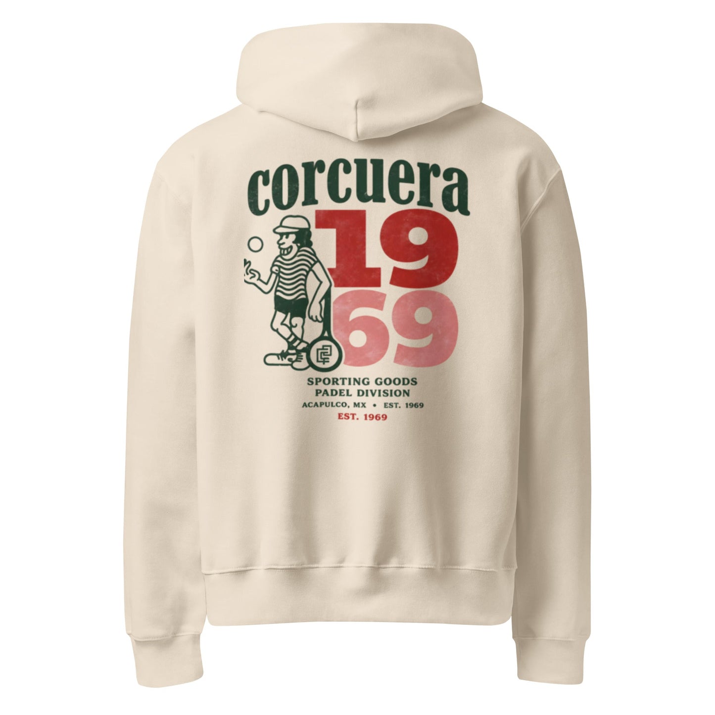OG Oversized Heavyweight Padel Hoodie – unisex padel hoodie, worn shot | Corcuera Padel Club