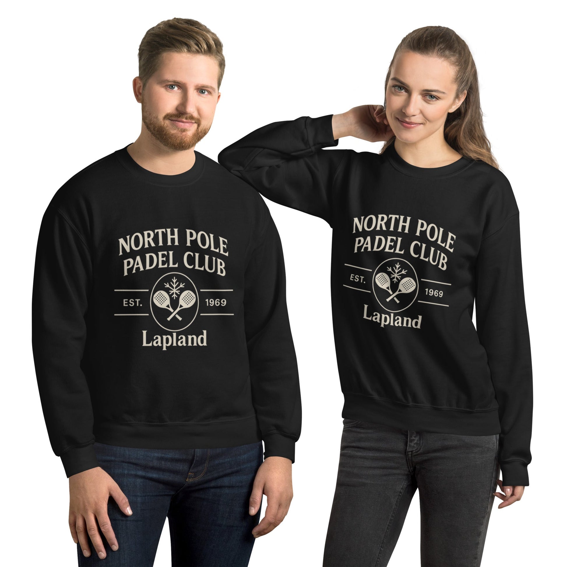 Padel North Pole Christmas Jumper — Unisex Sweatshirt Black - Corcuera Padel Club