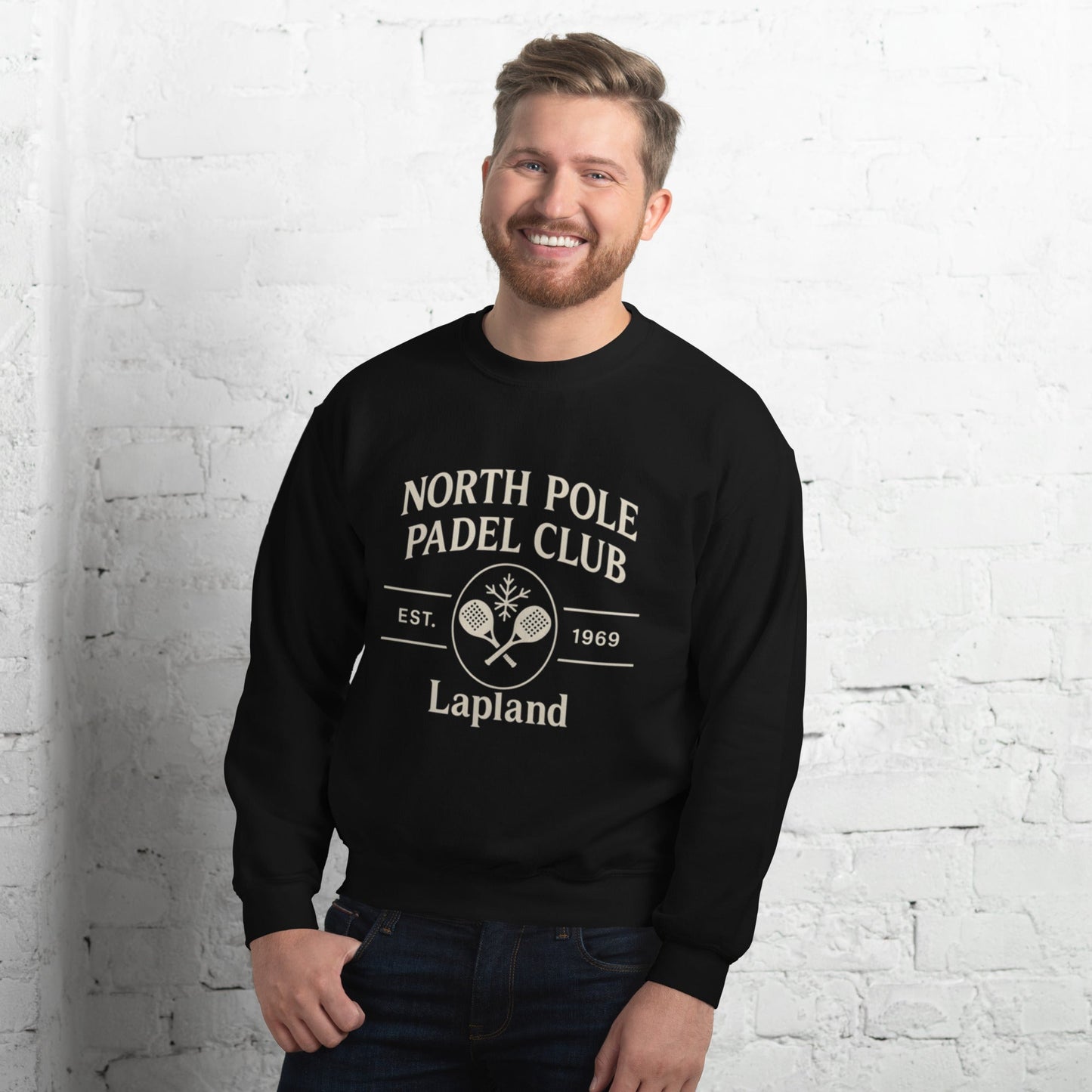 Padel North Pole Christmas Jumper — Unisex Sweatshirt Black - Corcuera Padel Club